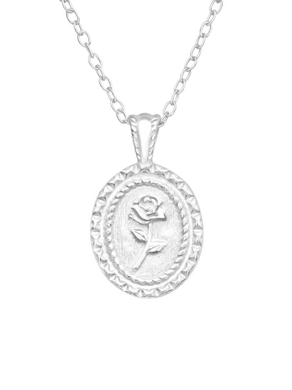 Sterling Silver Rose Necklace